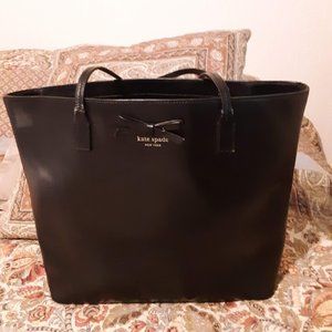 KATE SPADE SAWYER STREET TORI BLACK LEATHER BOW TOTE